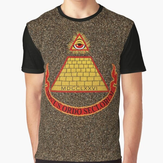 Vintage 80s "Desperately Seeking Susan" graphic t-shirt with Rosanna Arquette, illuminati, and pyramid design