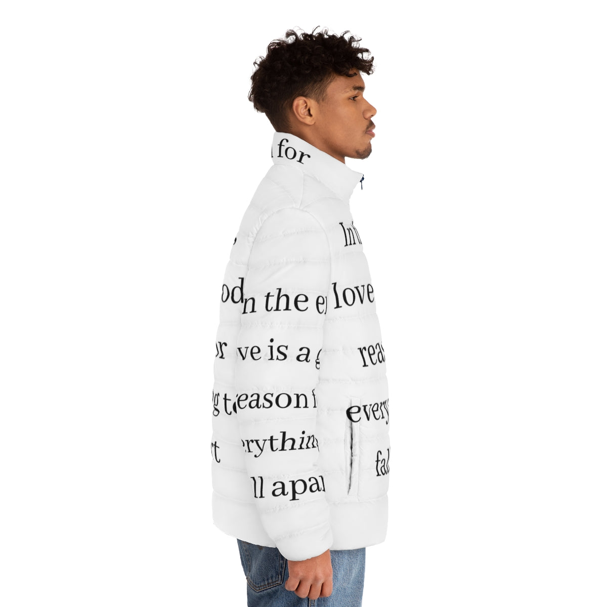 Tokyo Quote Money Heist Season 5 Puffer Jacket with Quote - men side right