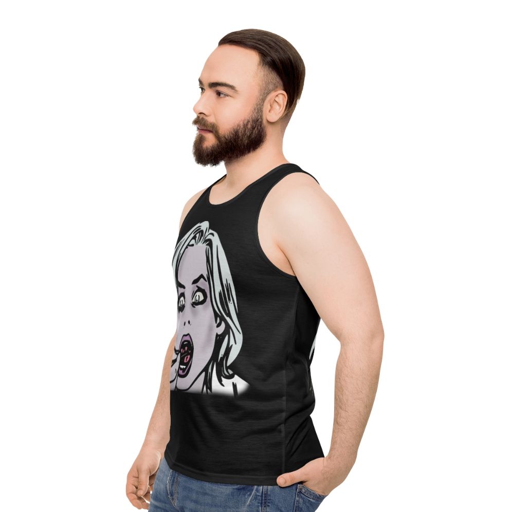 Izombie comic book style zombie tank top - men side