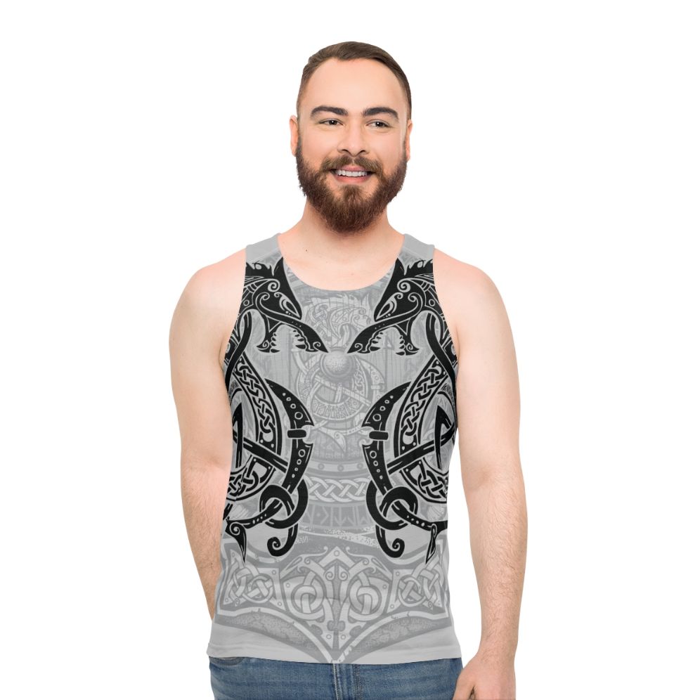 Fighting Fenrir Unisex Black Tank Top - men