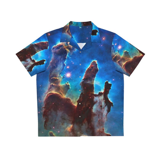 Pillars of Creation Hawaiian Shirt featuring stunning space imagery from the Hubble Telescope