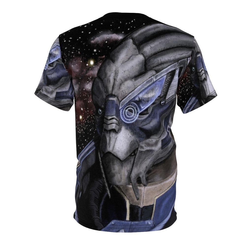 T-shirt featuring characters Garrus Vakarian and Thane Krios from the popular sci-fi game Mass Effect - Back