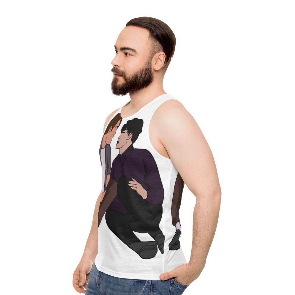 Heartstopper Nick and Charlie Friendship Unisex Tank Top - men side