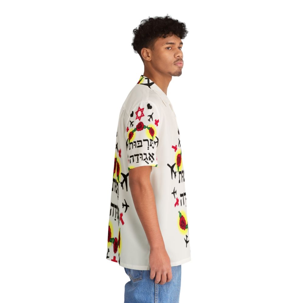 Vibrant 80s-style Hawaiian shirt featuring portrait of pop icon Boy George - People Pight