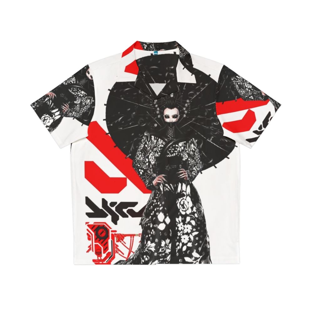 Cyberpunk Geisha Futuristic Urban Hawaiian Shirt