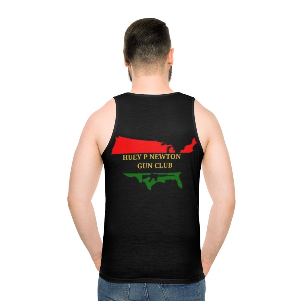 Revolutionary Black Panther Huey P Newton Unisex Tank Top - men back