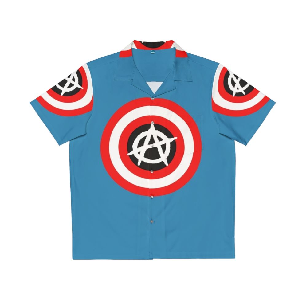 Captain Anarchy Hawaiian Shirt featuring a Marvel Comics superhero parody design