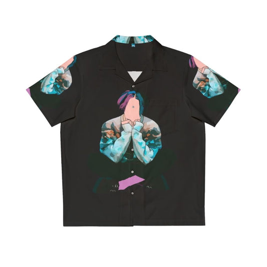 Yungblud-themed Hawaiian shirt with black and pink design