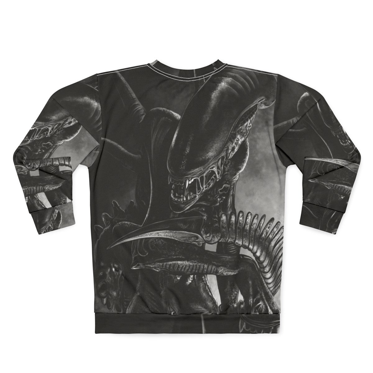 Handdrawn xenomorph alien design on a sweatshirt - Back