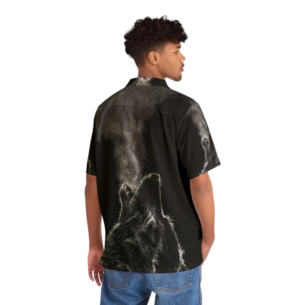 Howling Wolf Hawaiian Shirt - People Back