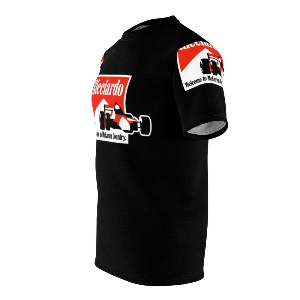 Daniel Ricciardo-inspired Formula 1 racing t-shirt with the "Honey Badger" design - men left