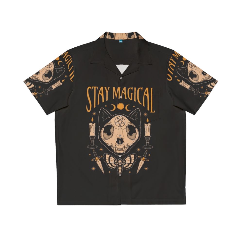 Mystical Hawaiian Shirt with Occult and Zodiac Motifs