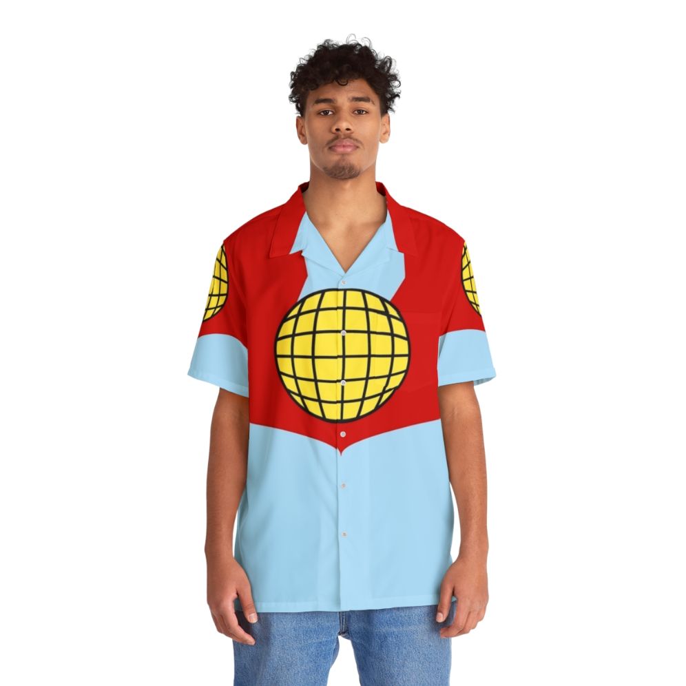 Captain Planet Hawaiian Shirt with Planetary Motifs - People Front