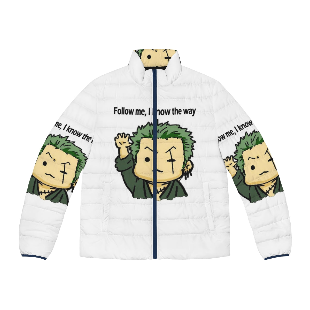 One Piece Zoro Puffer Jacket - Anime Character Cosplay Apparel