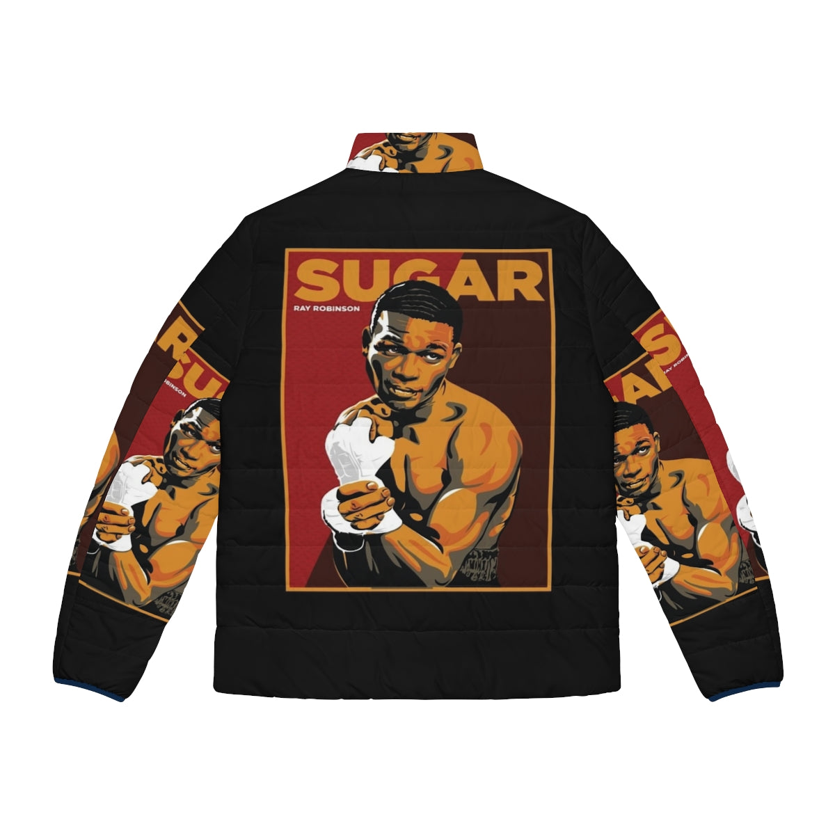 Sugar Ray Robinson Puffer Jacket - Celebrate the Legacy of a Boxing Legend - Back