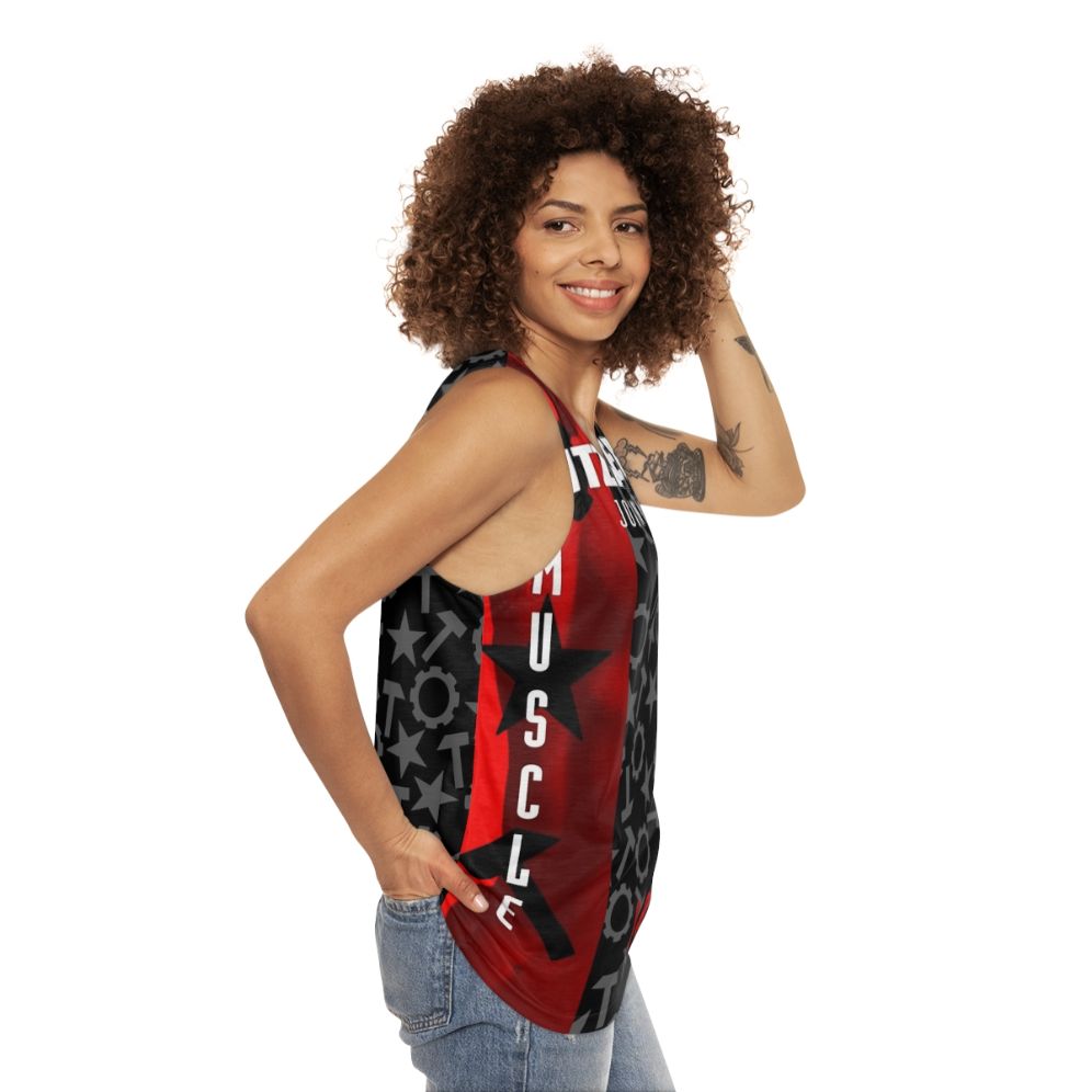 Nitzer Ebb electronic music unisex tank top - women side