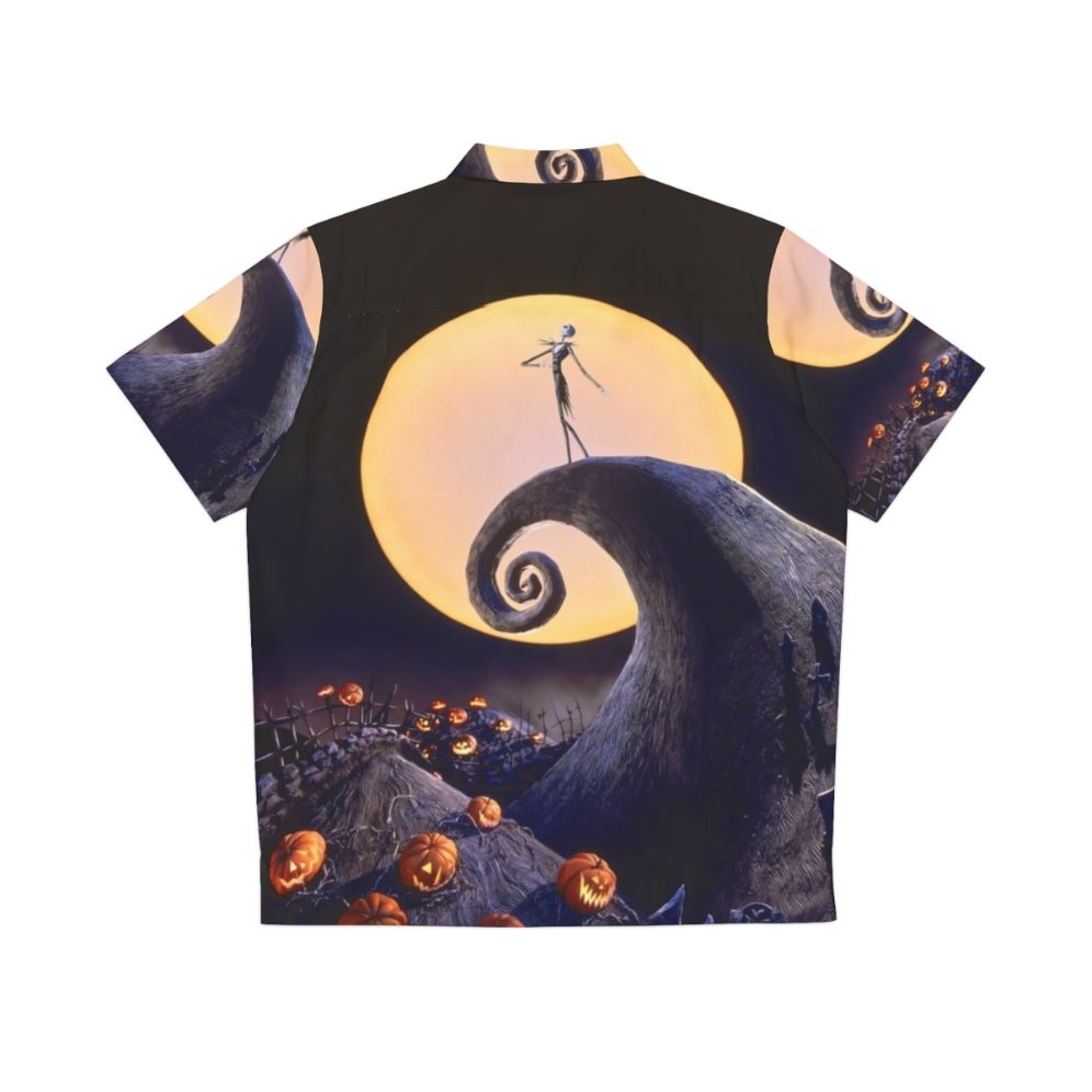 The Nightmare Before Christmas Hawaiian Shirt with Jack Skellington and pumpkins - Back