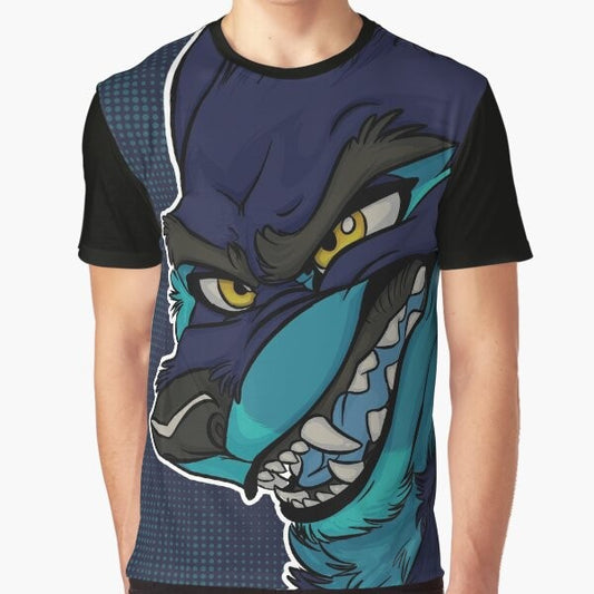 Riptide wolf furry anthro character graphic t-shirt