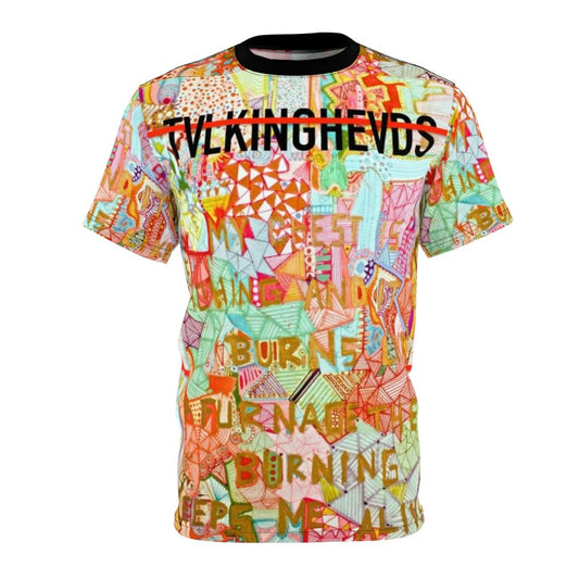 Graphic t-shirt featuring a retro-style Talking Heads design