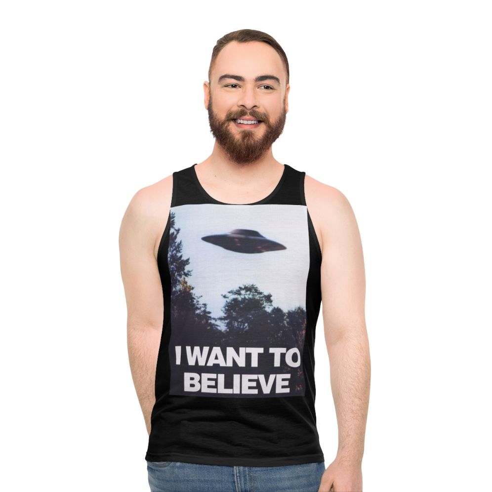 Unisex "I Want to Believe" X-Files Themed Tank Top - men