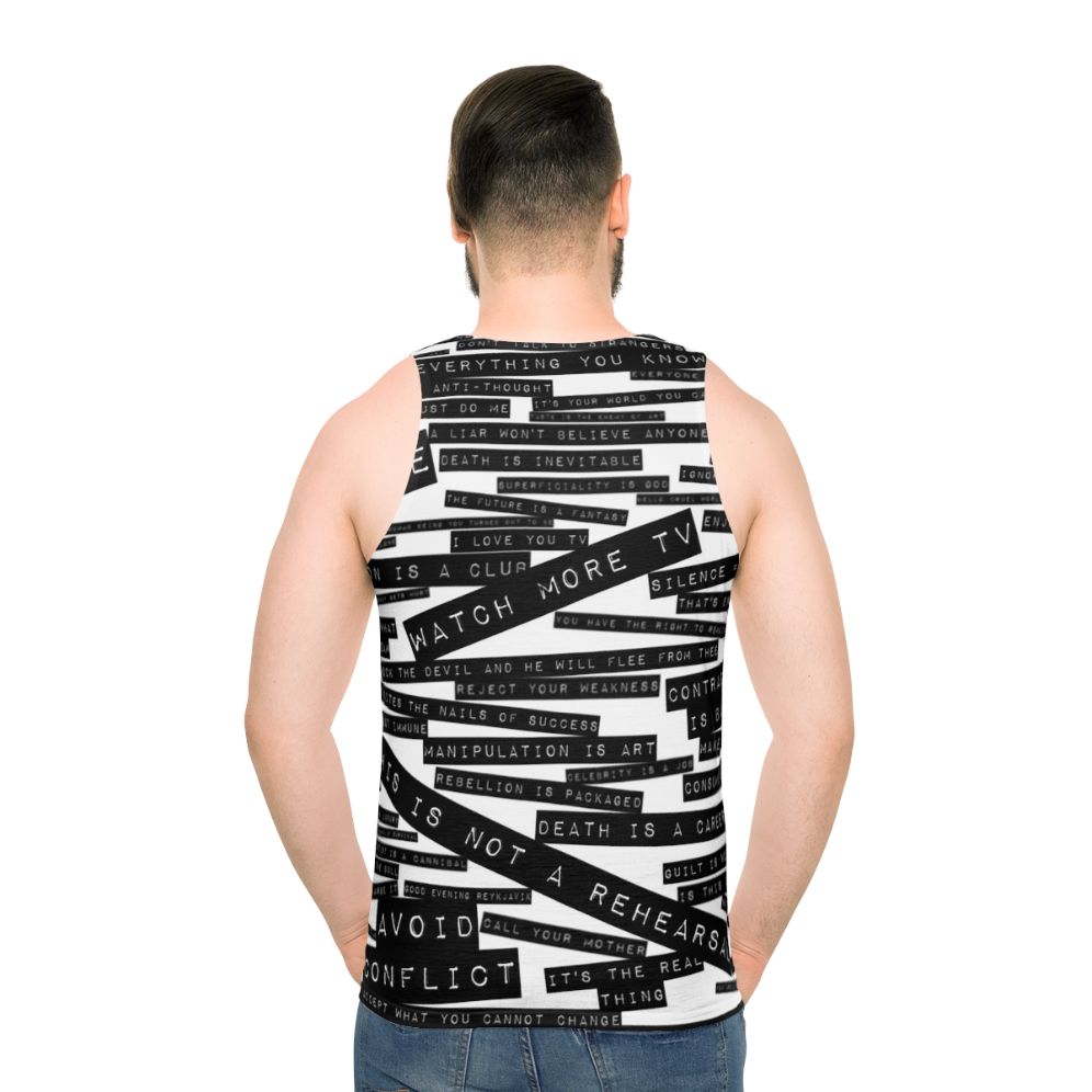 U2 ZooTV Quotes Unisex Tank Top - men back