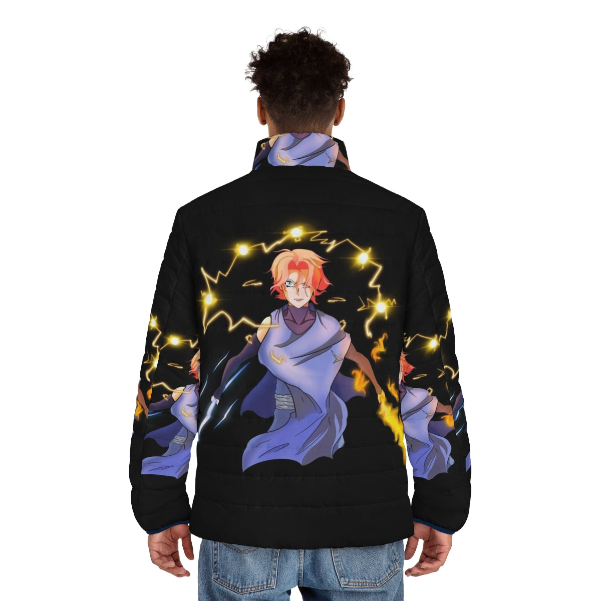 Sypha Belnades Castlevania fantasy art puffer jacket - men back