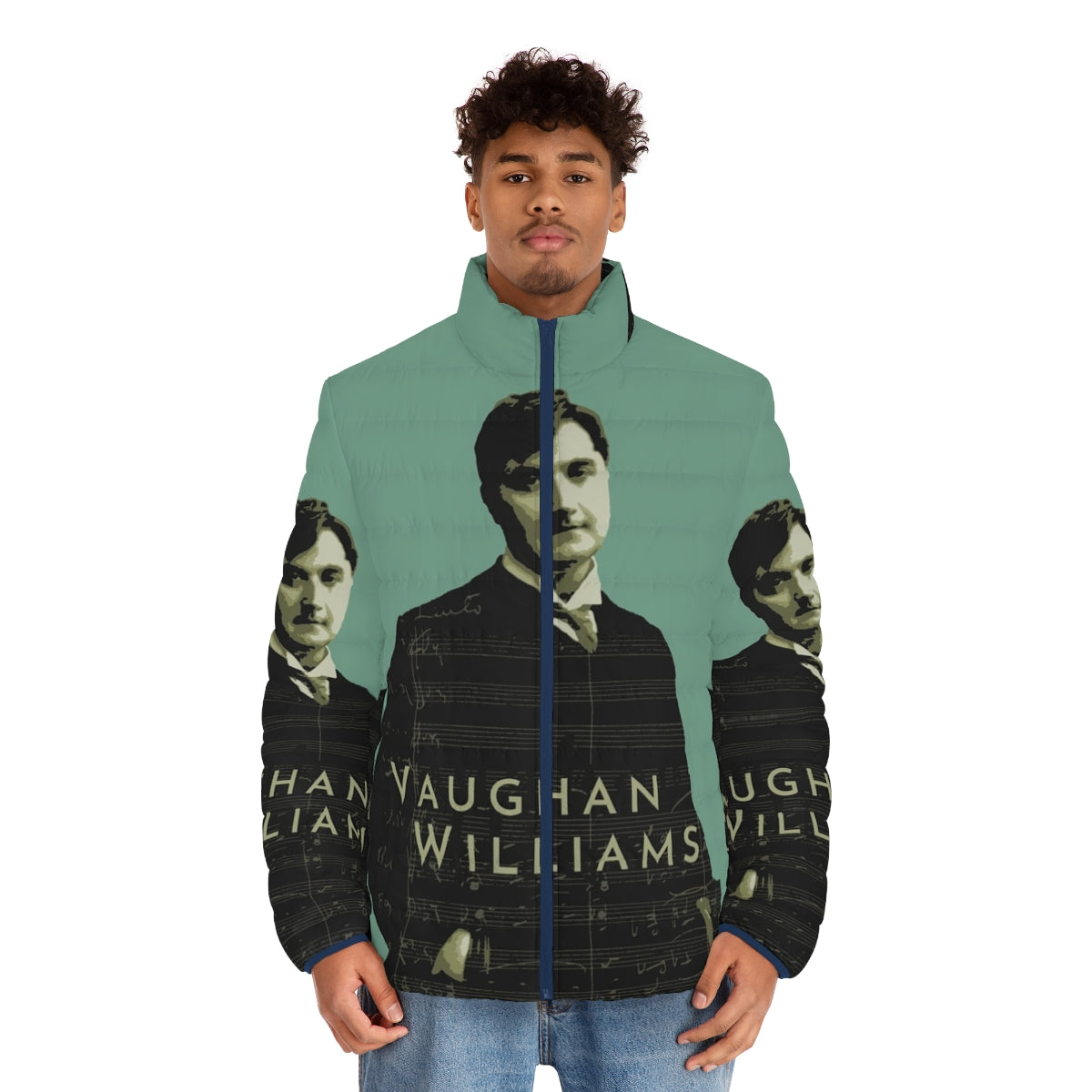 Ralph Vaughan Williams Puffer Jacket featuring the iconic British composer's name and design - men front