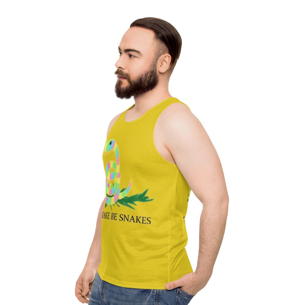 Unisex tank top with snake graphic - men side