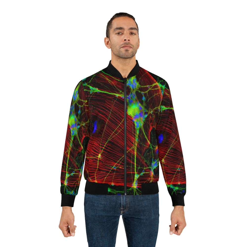 Brain synapse bomber jacket with a unique, trippy design - Lifestyle