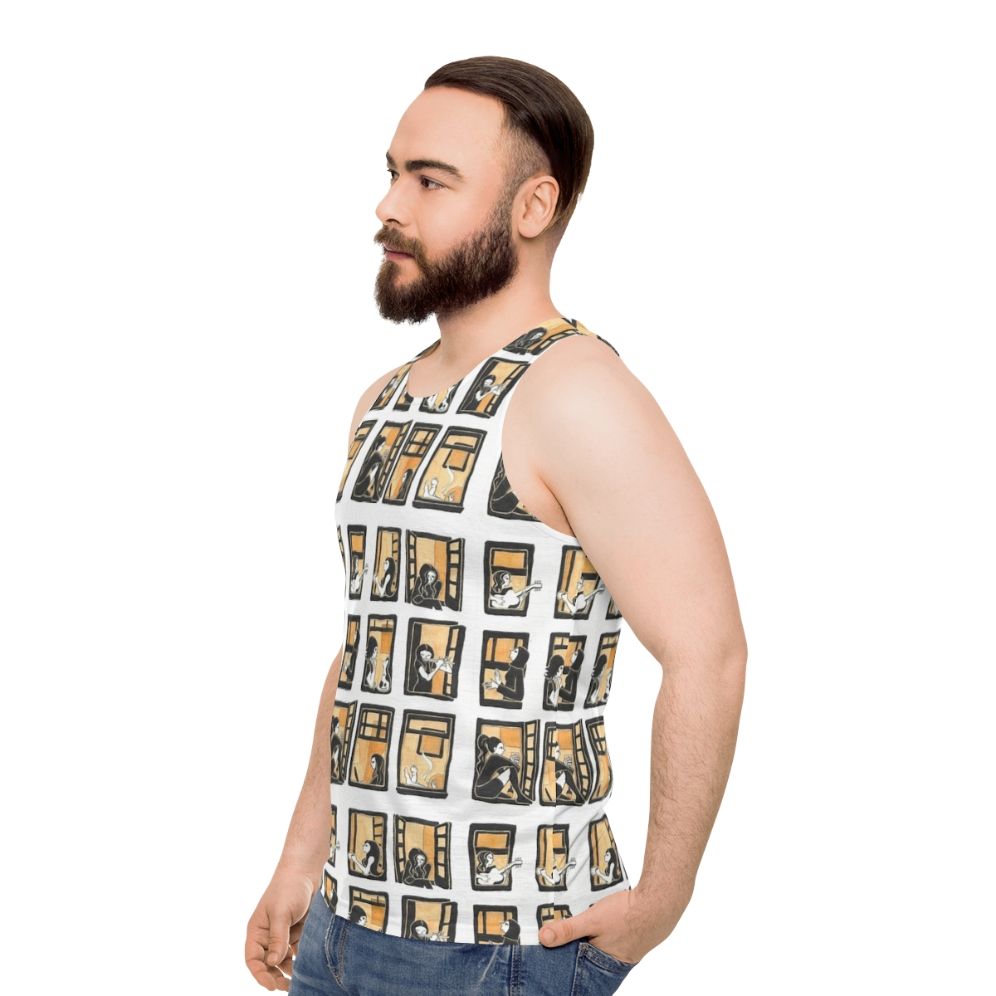 Windows themed unisex tank top - men side