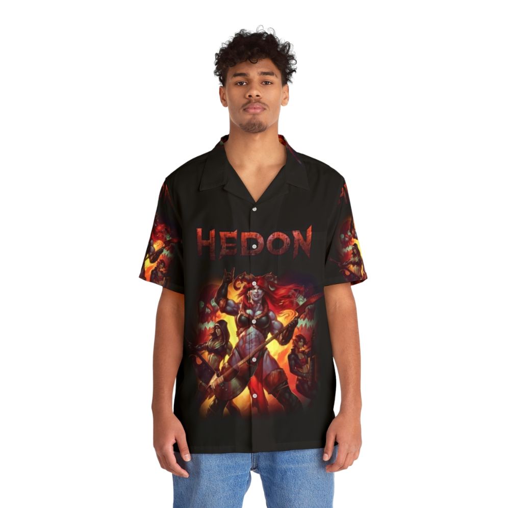 Hedon Fantasy Hawaiian Shirt - Retro Inspired Demonic Apparel - People Front