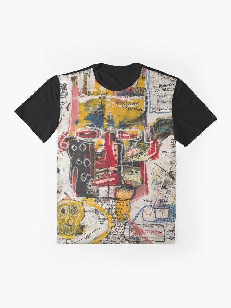 Delete Zone graphic t-shirt with a portrait and skull design - Flat lay