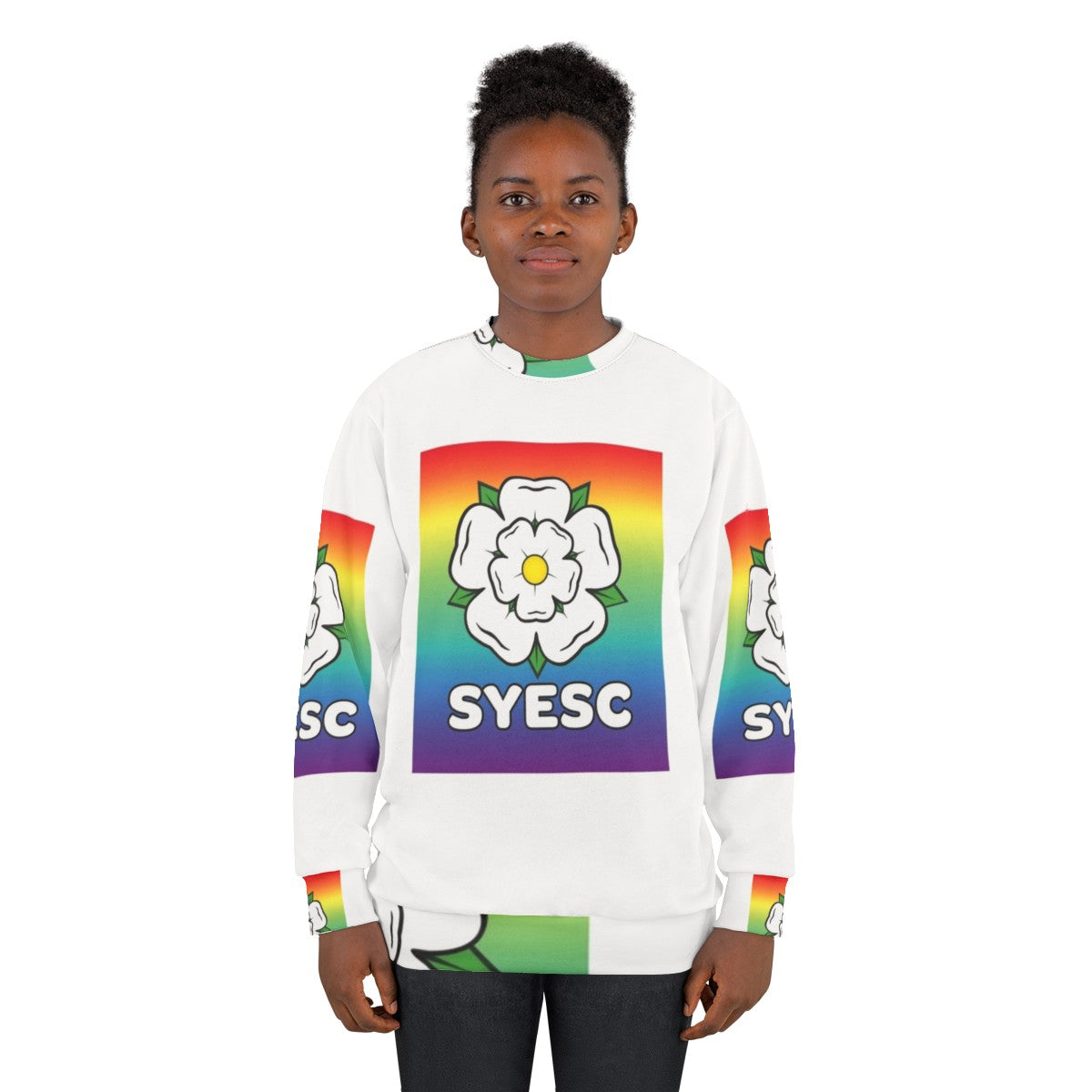 Colorful rainbow graphic sweatshirt - women