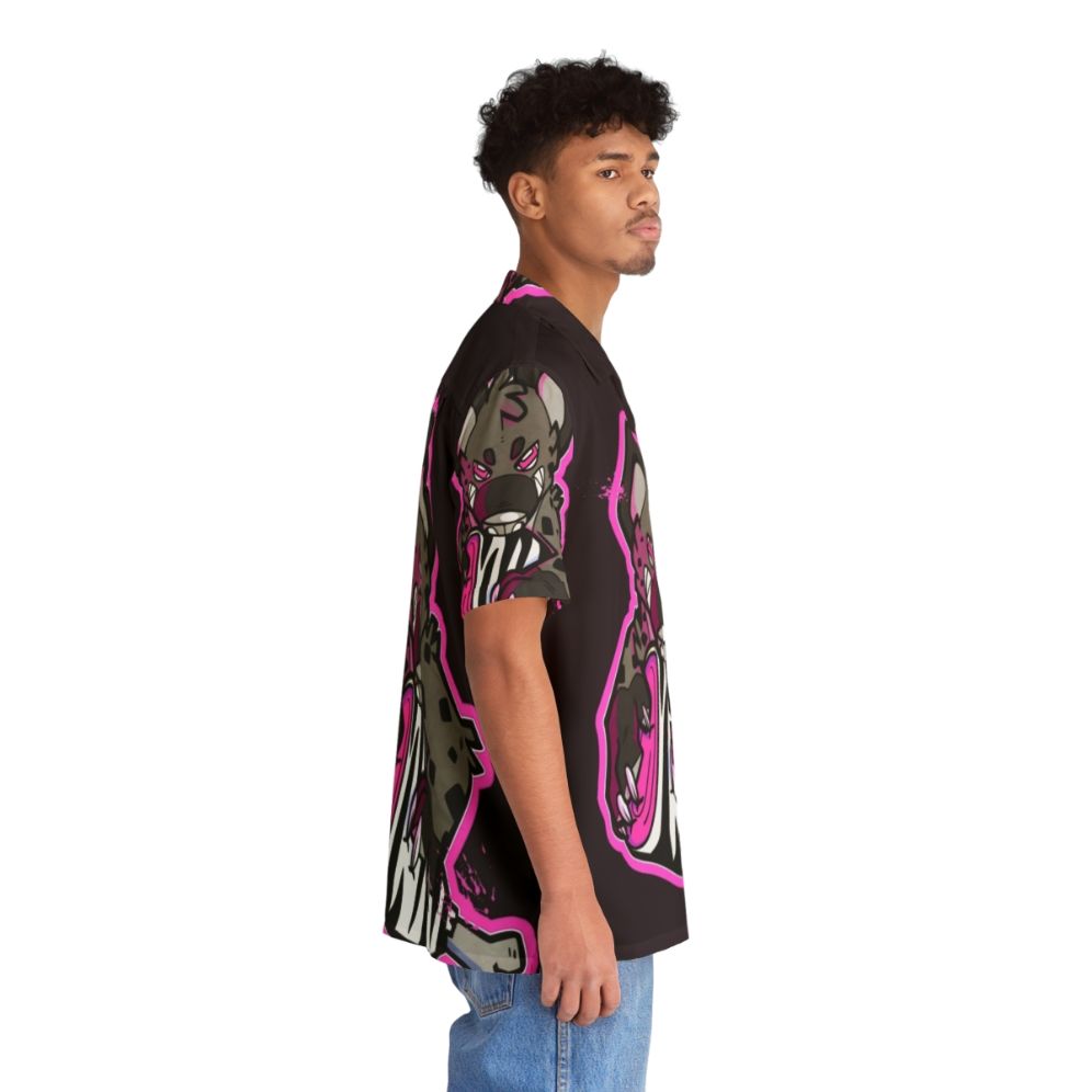 Hyena Meat Pink Hawaiian Shirt with Tropical Animal Print - People Pight