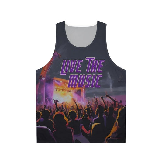 Unisex live music tank top for electronic dance music fans