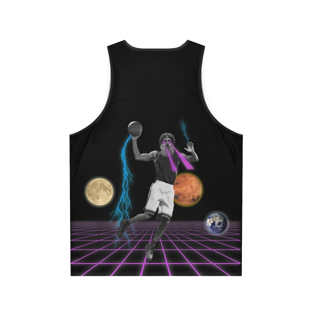 Retro vaporwave basketball unisex tank top - Back