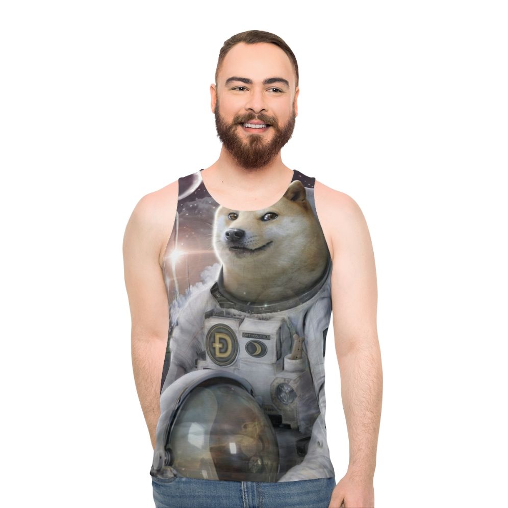 Cute Astronaut Doge Unisex Tank Top - men