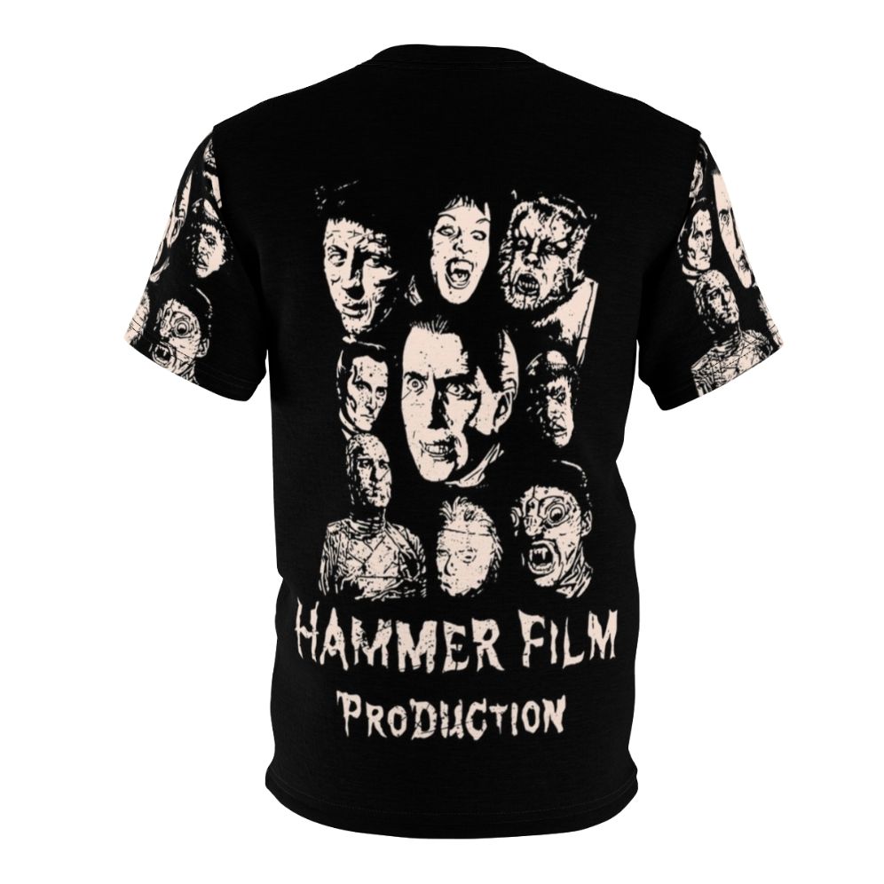 Haunting Classic Horror Movies T-Shirt with Hammer Films Inspired Design - Back