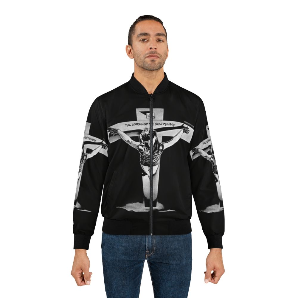 Punk rock bomber jacket featuring the iconic logo of The Lords Of The New Church - Lifestyle