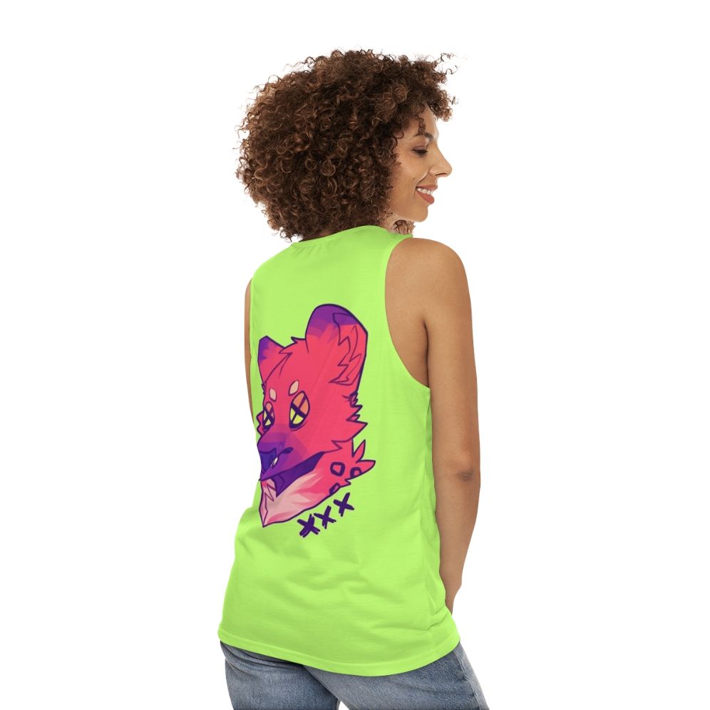 Unisex animal print tank top - women back