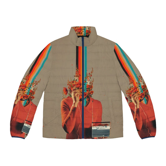 Musicolor Puffer Jacket featuring Frank Moth's surreal collage art