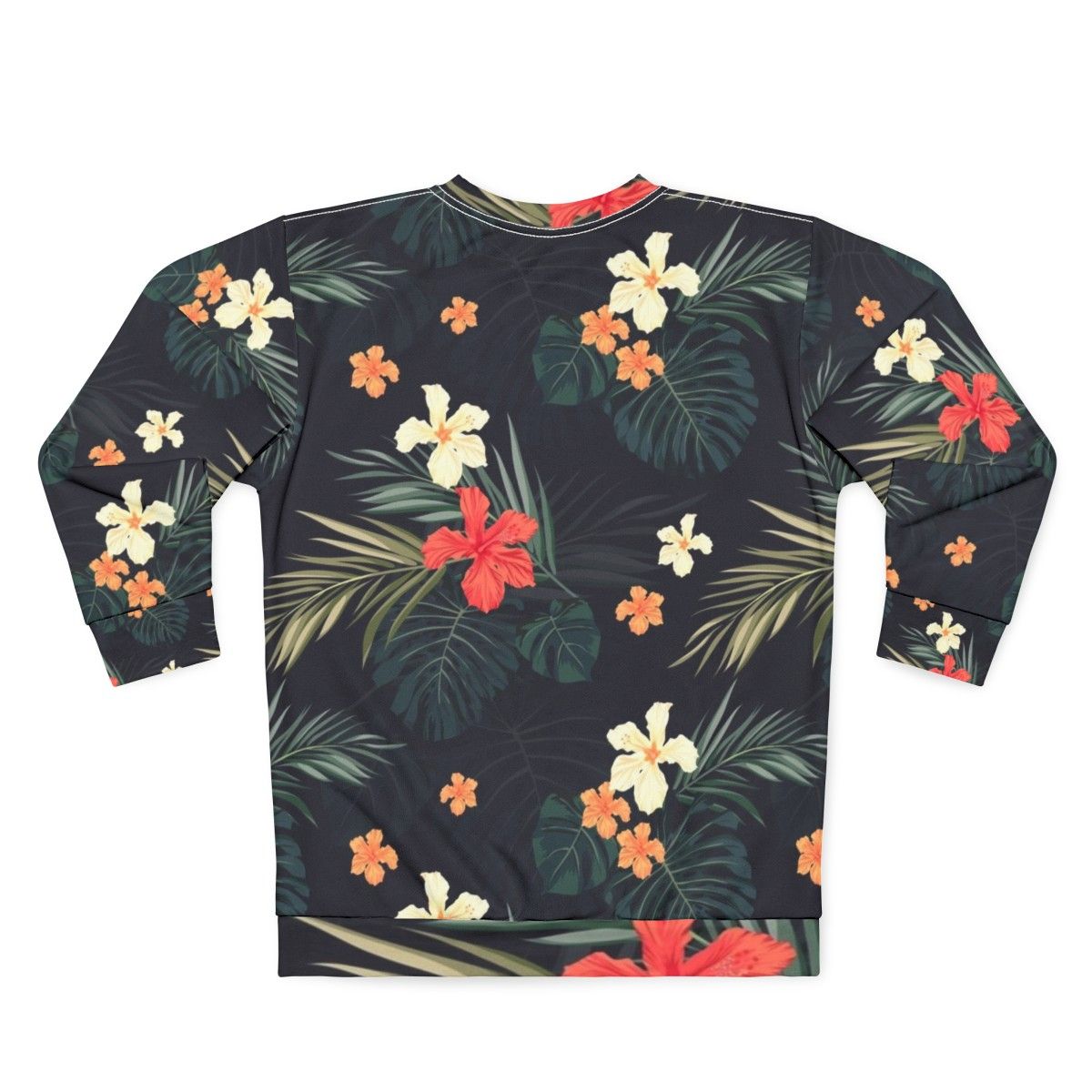 Dark tropical floral print sweatshirt - Back