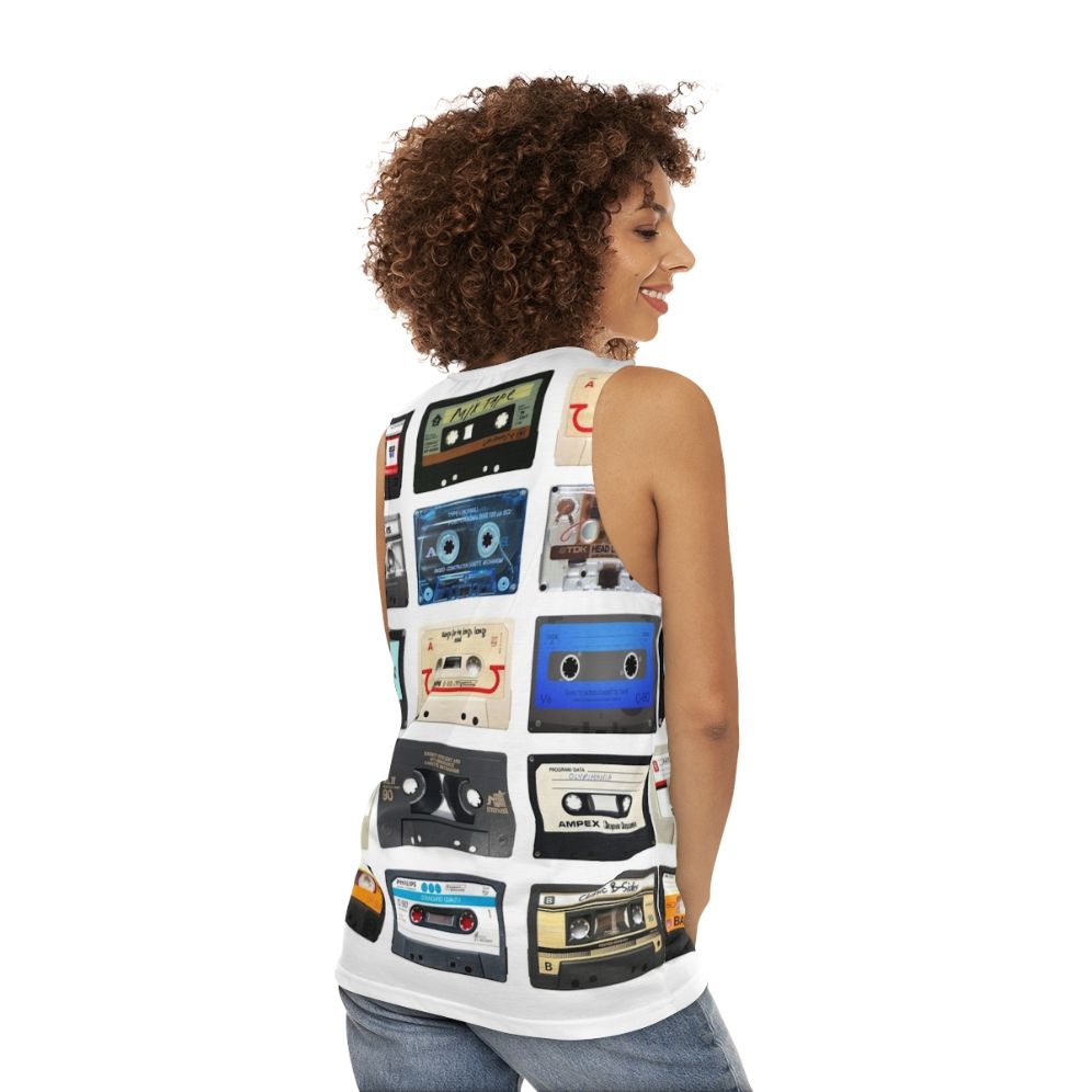 Retro music unisex tank top - women back