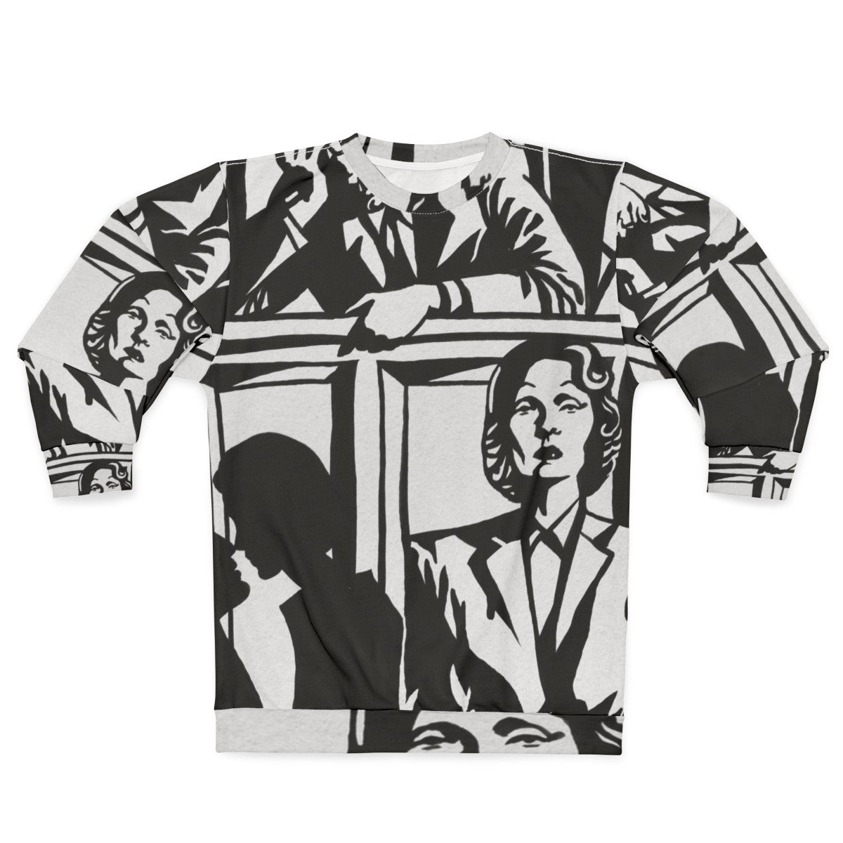 Witness For The Prosecution Sweatshirt featuring Alejandro Mogollo's Expressionist Black and White Art