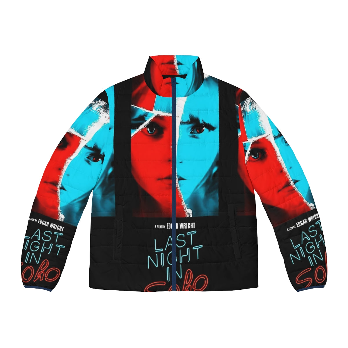 Last Night In Soho Puffer Jacket with horror movie and cinema-inspired design