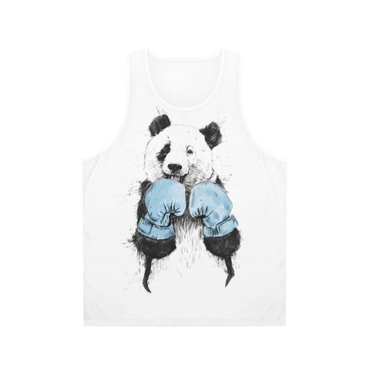 Unisex panda boxer tank top with funny animal print design