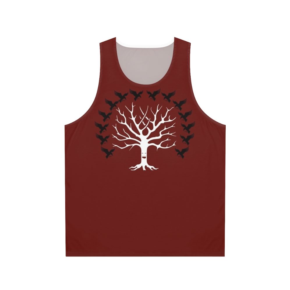 House Blackwood Unisex Tank Top featuring a direwolf sigil design