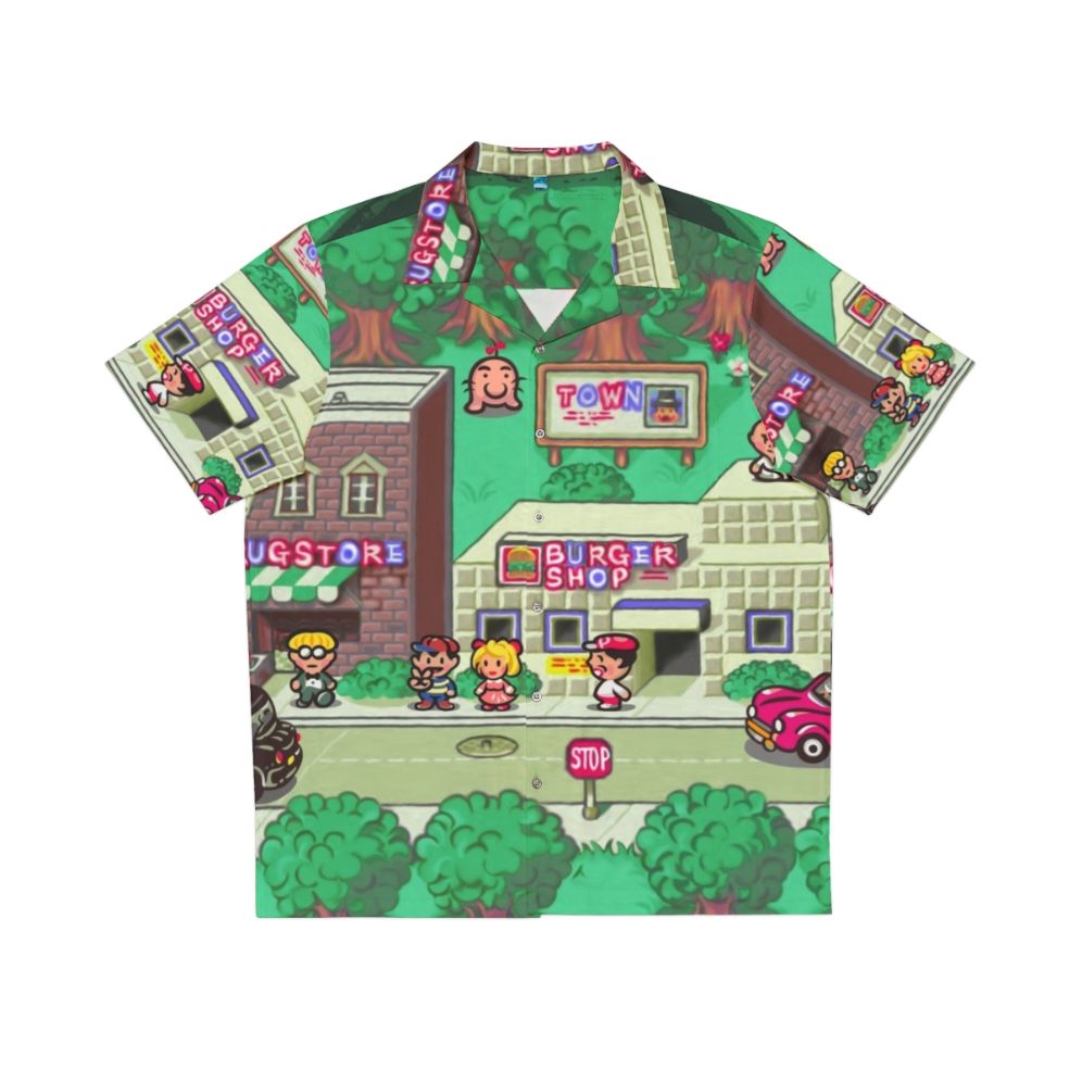 Earthbound Town Hawaiian Shirt with Retro SNES Video Game Inspired Design