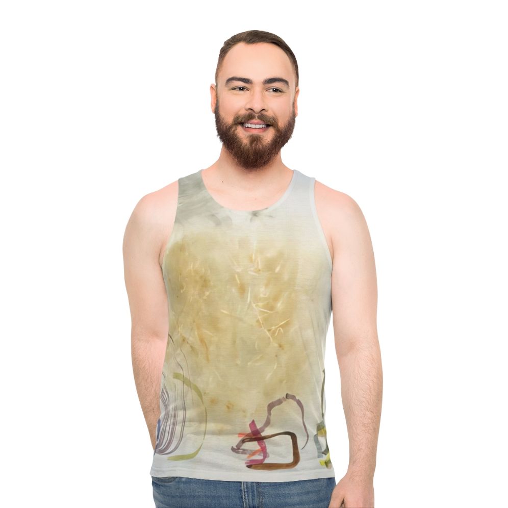 Avant garde music unisex tank top featuring John Cage's "River Rocks And Smoke" - men