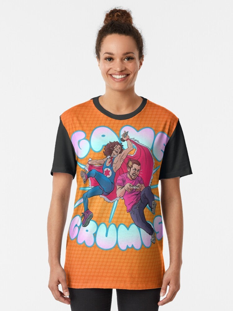 Game Grumps YouTube Gamer T-Shirt featuring the popular gaming personalities Danny Sexbang, Egoraptor, and Arin Hanson - Women